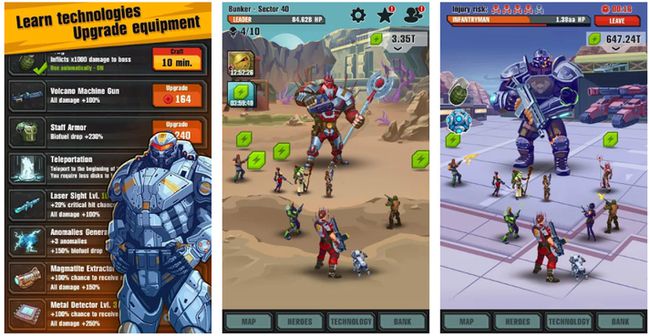 Screenshoty z Evolution: Heroes of Utopia z obchodu Google Play.