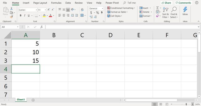 Ein Screenshot mit Beispieldaten, die mit der Excel-Produktfunktion multipliziert werden