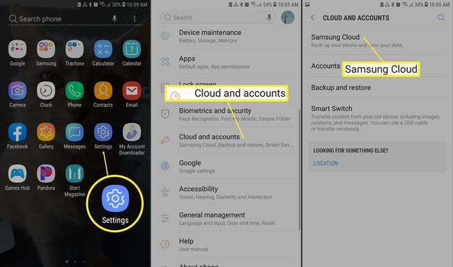 Ustawienia Chmura i konta Samsung Cloud