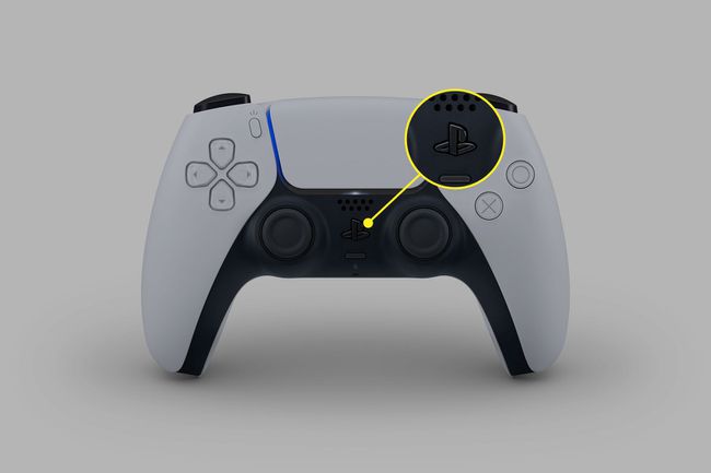 Το κουμπί PS στο χειριστήριο του PlayStation 5