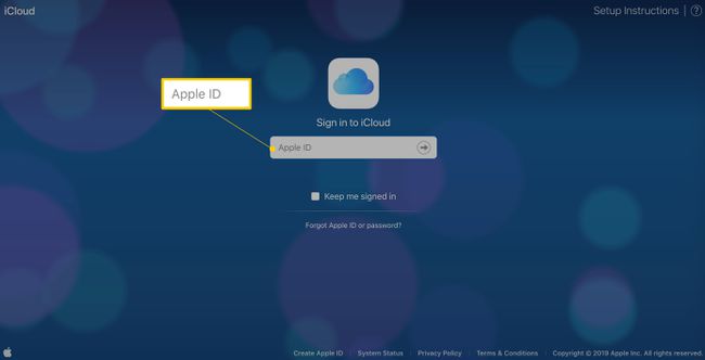 iCloudページにサインインする際のAppleID