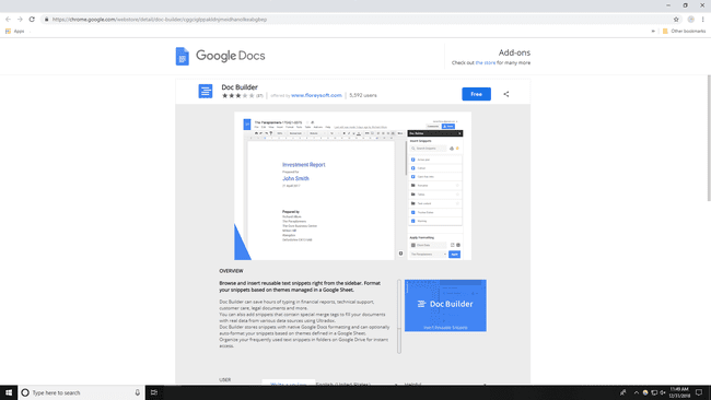 google docs เพิ่มในตัวสร้างเอกสาร