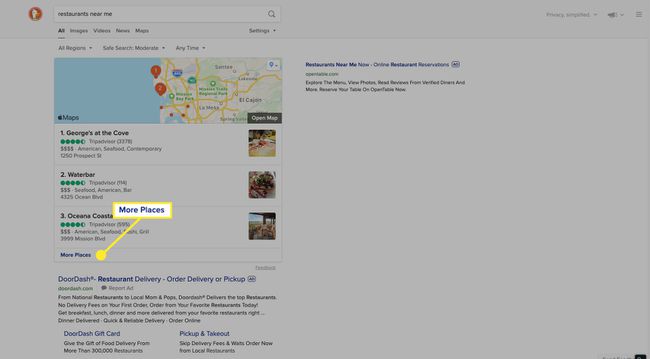 Wählen Sie in den Maps-Ergebnissen Weitere Orte aus