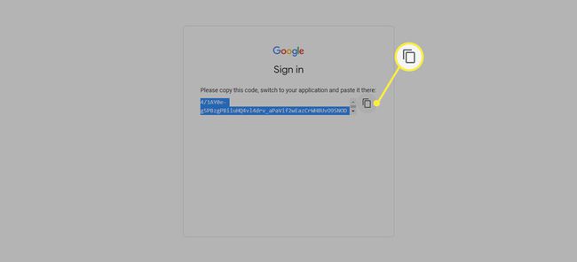 Google uygulama doğrulamasında belirteç URL'sinin yanındaki kopyala simgesi