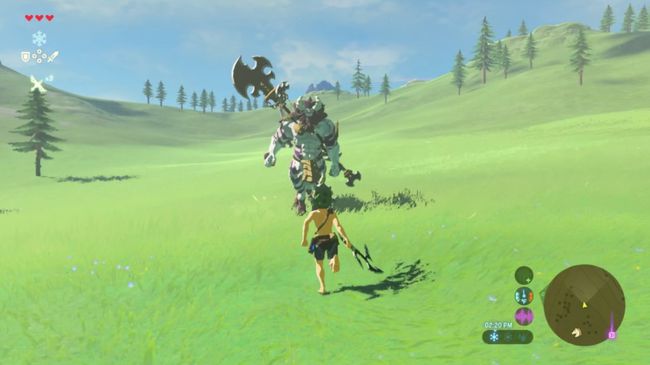 Link menggunakan Lizal Tri-Boomerang di Zelda BOTW