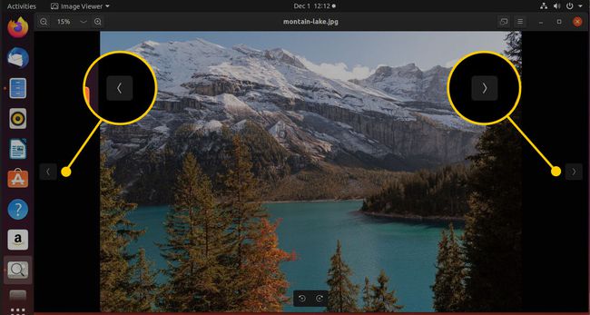 Navigatiepijlen in GNOME Image Viewer