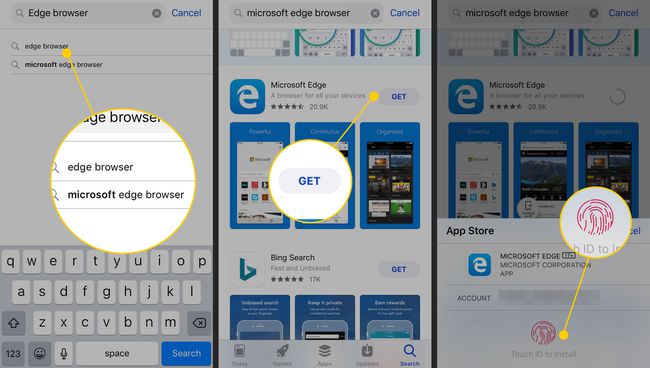 Instalación de Microsoft Edge desde la App Store de iOS