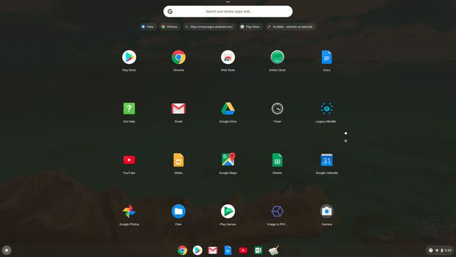 لقطة شاشة لاختيار رمز الملفات على Chromebook