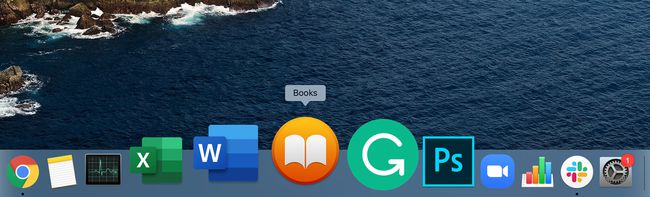 رمز تطبيق Books في Mac Dock