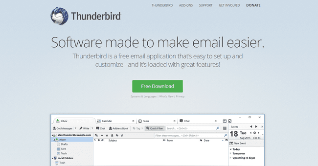 عميل البريد الإلكتروني المجاني Mozilla Thunderbird