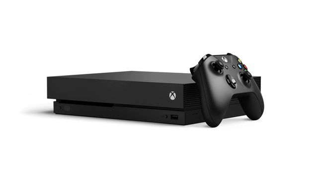 Um console Xbox One em preto