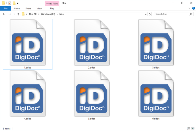 File DDOC di Windows 10 yang terbuka dengan DigiDoc