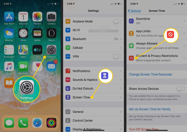 Ustawienia Czas przed ekranem Ograniczenia dotyczące zawartości i prywatności na iPhonie