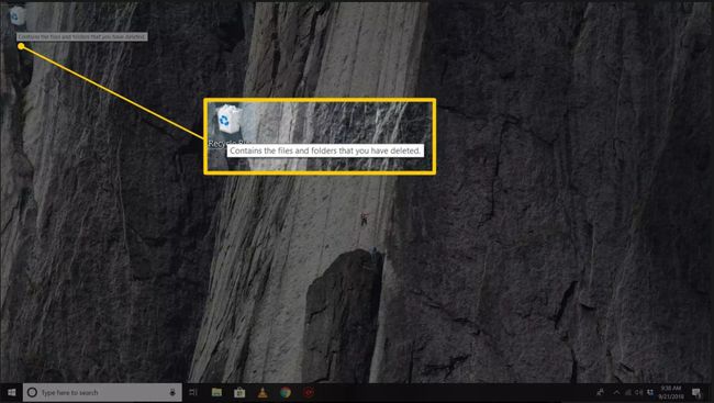 Windows 10 masaüstündeki geri dönüşüm kutusu