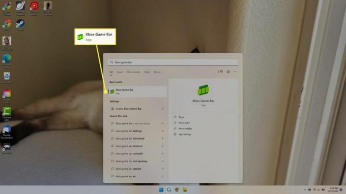 Xbox Game Bar-appen i Windows 11-søk