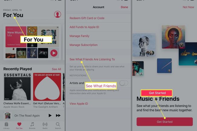 Börjar dela en profil i Apple Music