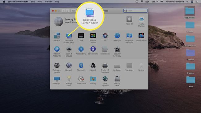 Kuvakaappaus järjestelmäasetuksista Macissa.