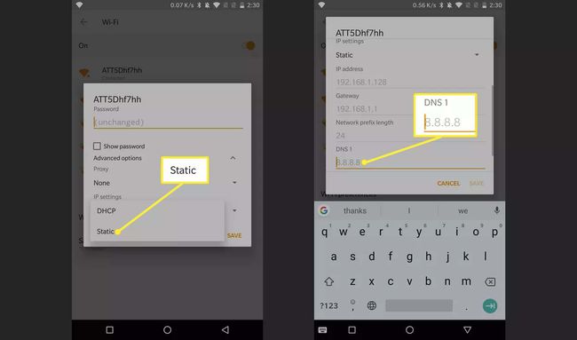 Používateľ systému Android 8 vytvorí statickú adresu DHCP