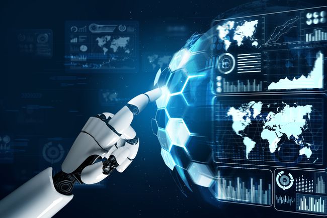 Futuristinė roboto dirbtinio intelekto koncepcija