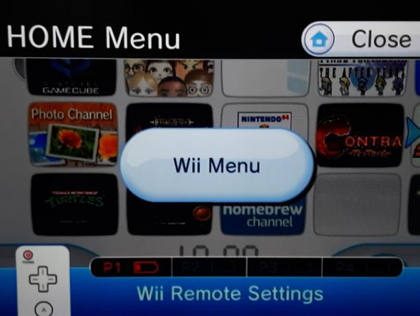 WiiホームメニューのWiiリモコン設定