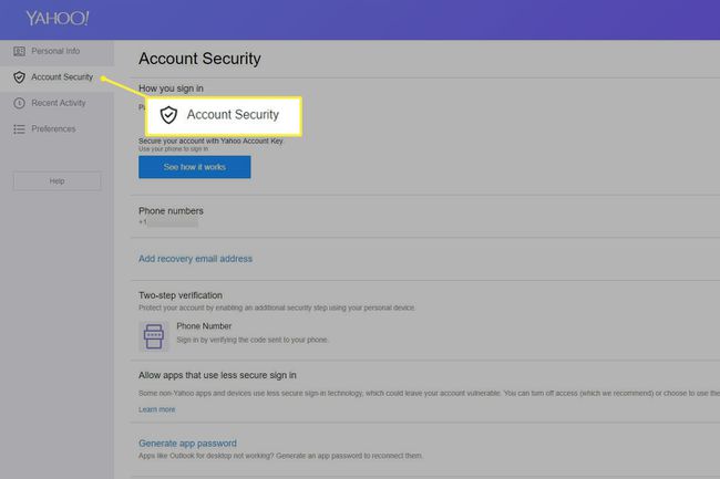 Ασφάλεια λογαριασμού Yahoo