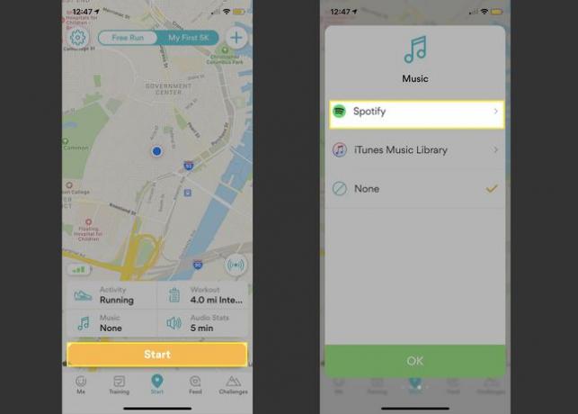 Runkeeper z opcją Spotify.