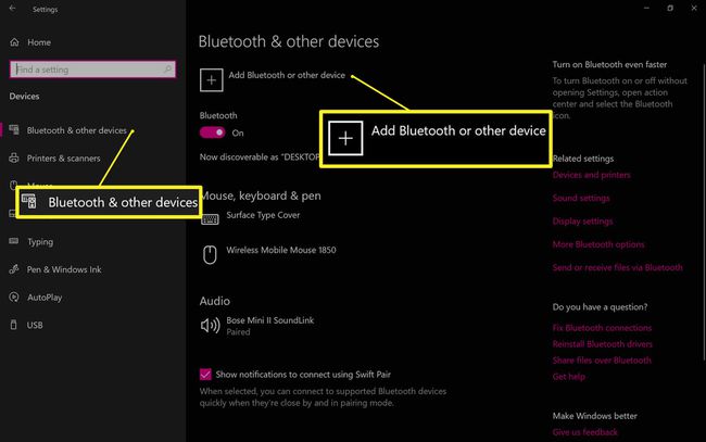 Windows Bluetooth ve diğer cihazlar