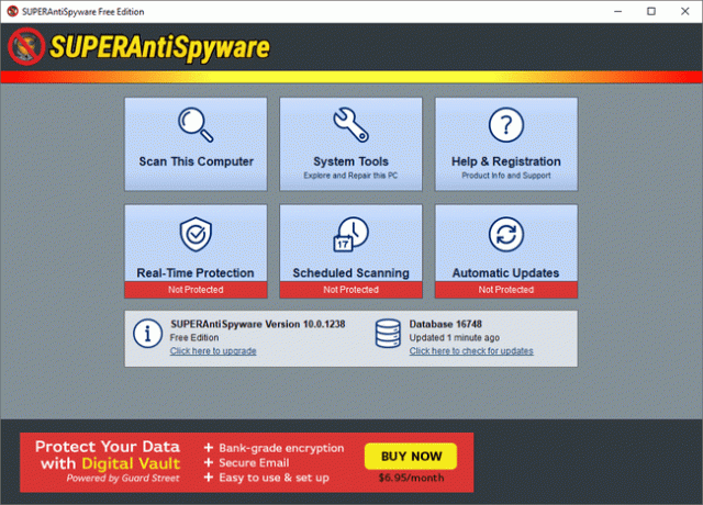 SUPERAntiSpyware-Startbildschirm