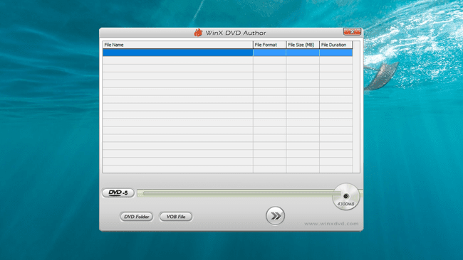 Glavno okno WinX DVD Author v sistemu Windows 10