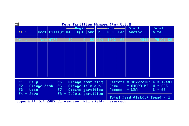 Cute Partition Manager v0.9.8