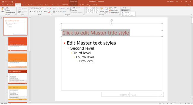 PowerPoint-weergave Lettertypen vervangen