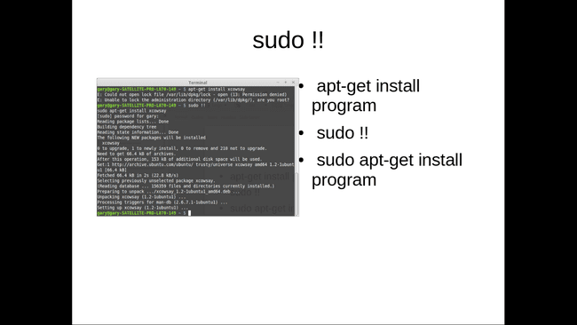 sudo!! скриншот команды в Linux