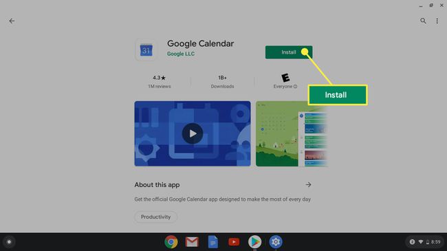 Die Schaltfläche Installieren bei Google Play