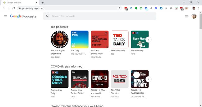 Google Podcasts บนเว็บ