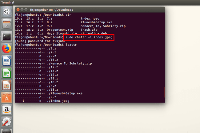 Ubuntu'da bir JPEG dosyasında ayarlanan değişmez bitin ekran görüntüsü