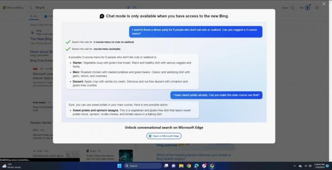 Bing Chat je na voljo samo v Microsoft Edge