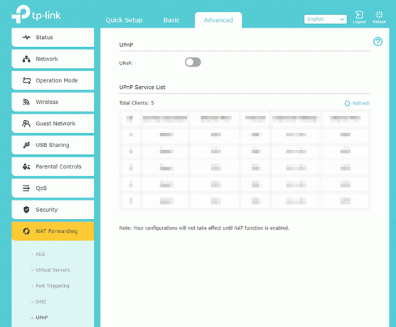 Configuración de TP-Link upnp