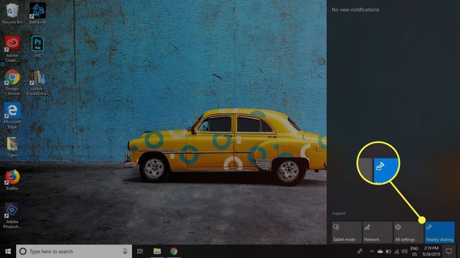 Příkaz Sdílení v okolí ve Windows 10