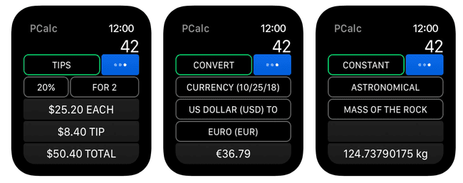 PCalc Apple Watch-ის გართულება