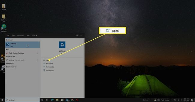 Abrir en la configuración de Windows