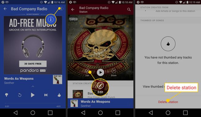 วิธีลบสถานีในแอพ Pandora