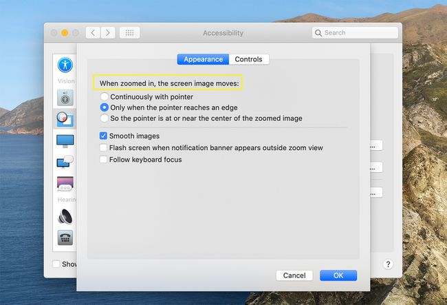 Ingrandisci le impostazioni dell'immagine dello schermo su macOS