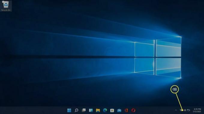 Windows 11 작업 표시줄에 강조 표시된 스피커 아이콘