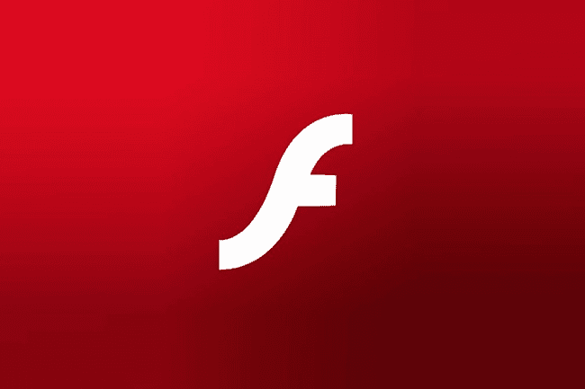 Captura de pantalla del logotipo de Adobe Flash