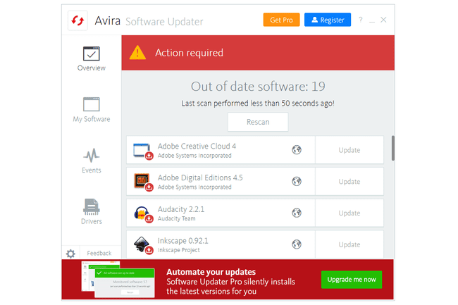 Avira Software Updater Windows 10:ssä