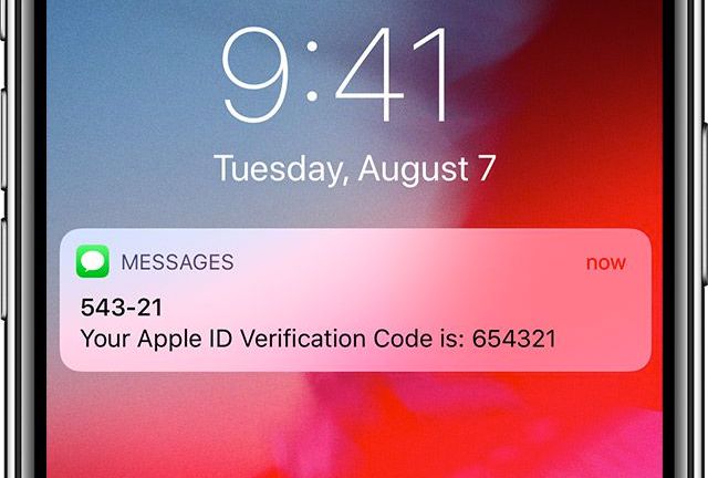 Apple-ID-Bestätigungscode per SMS