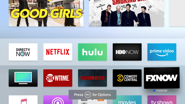Apple TV en casa con la aplicación seleccionada