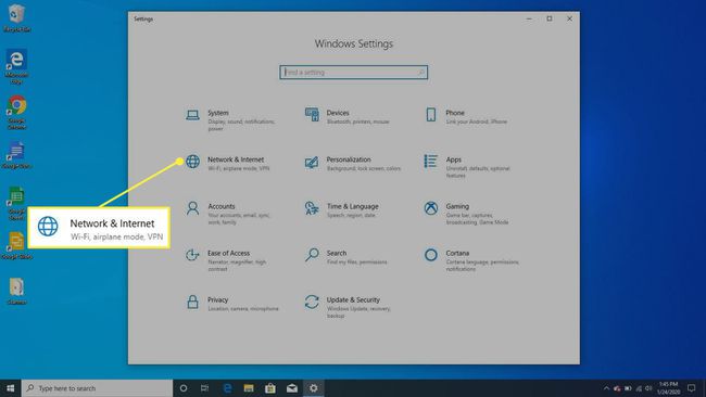 Configuración de Windows en Windows 10.