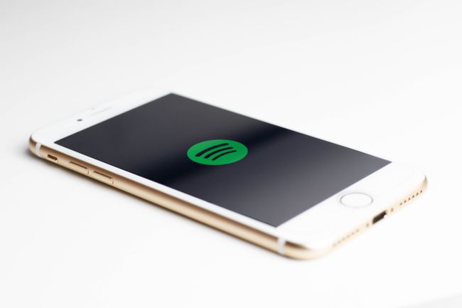 iPhone에 표시된 Spotify 로고.