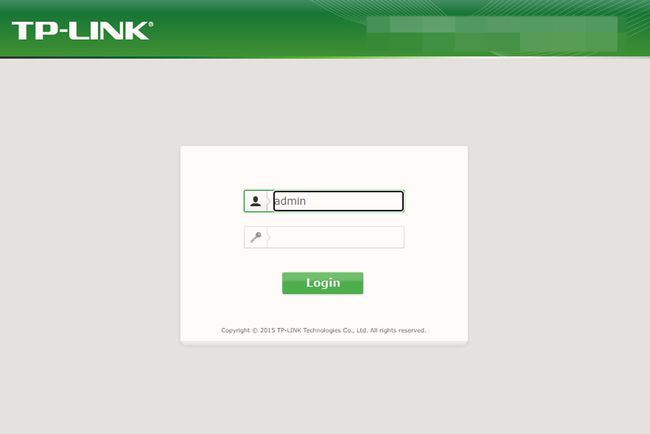 Página de inicio de sesión de administrador de TP-Link.